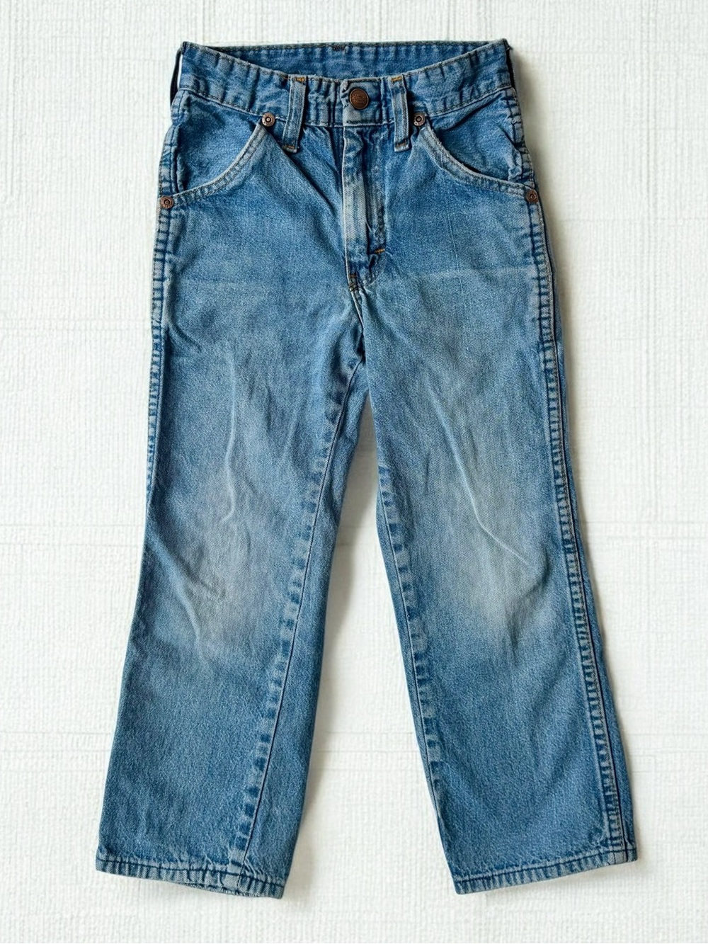 Vintage 80s Dickies Branders Boys Jeans Sz 5 Slim (Tag 5 Reg) Straight Leg Denim